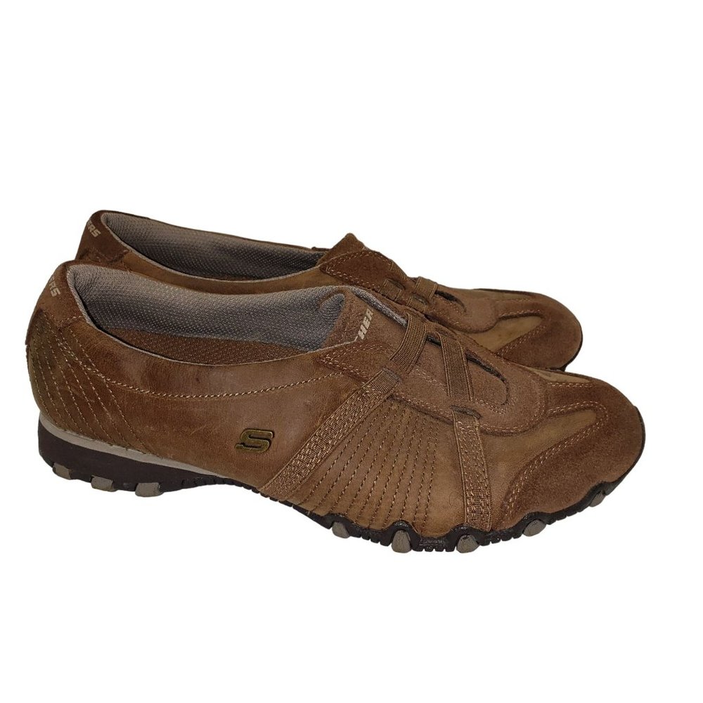Skechers Brown Suede Womens Slip-On Sneakers Size 7.5 Pre-Owned